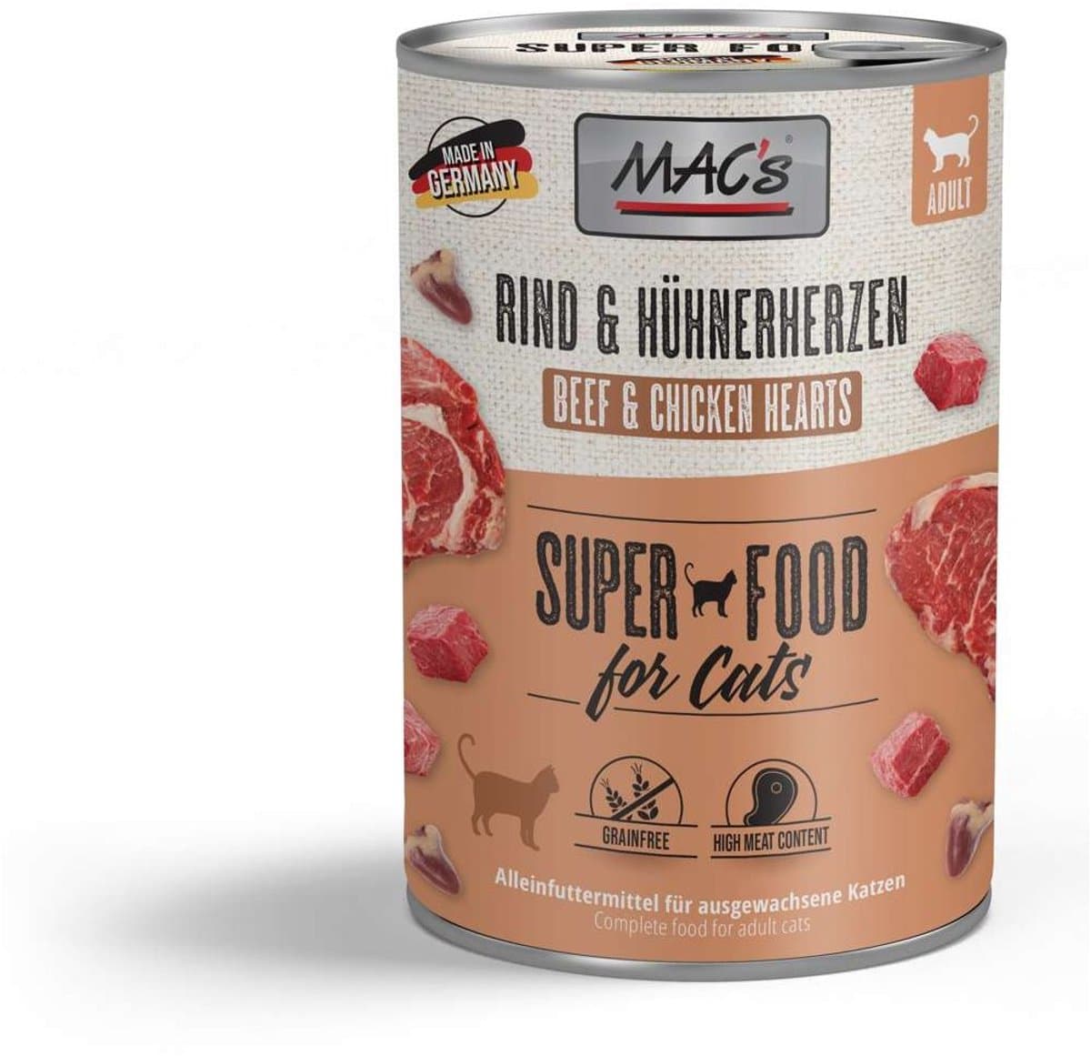 MAC's CAT - Blik 6x400g - Rundvlees & Kippenhartjes