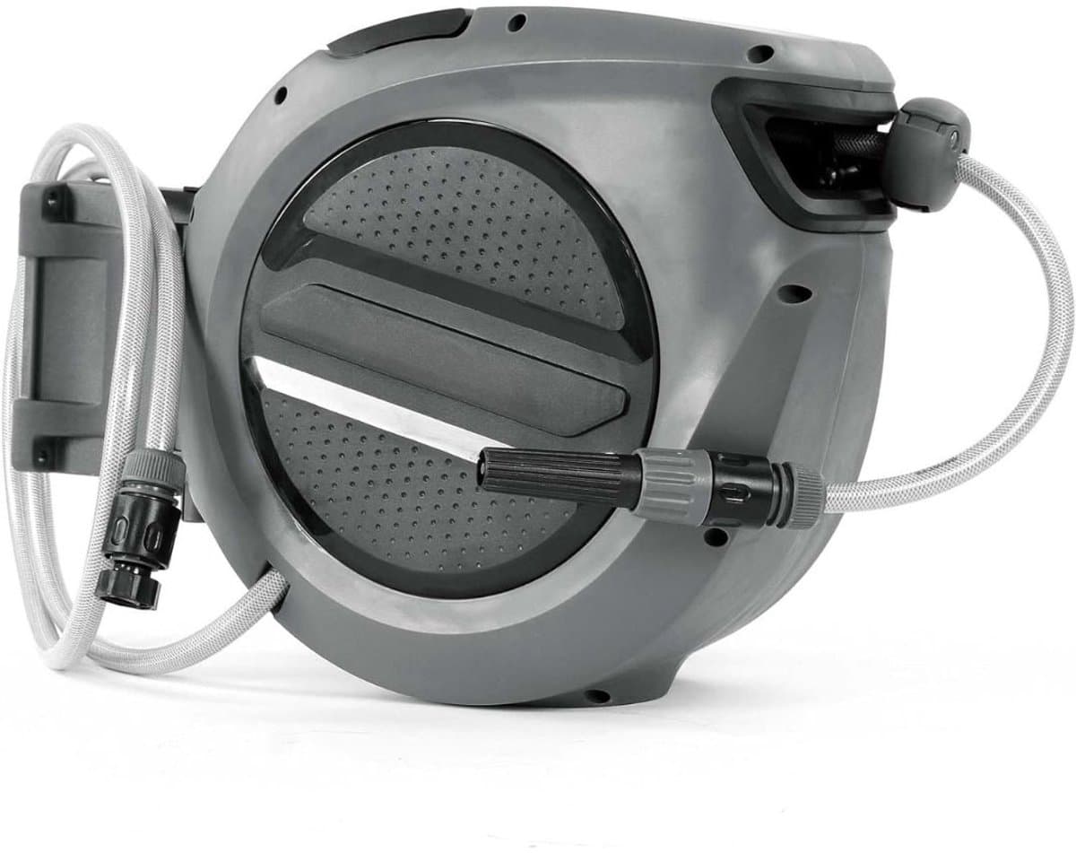 Zylo® Wandslangenbox - Compacte Slanghaspel - Draaibare Slanghaspel - Grijs - 44cm x 18cm x 34cm