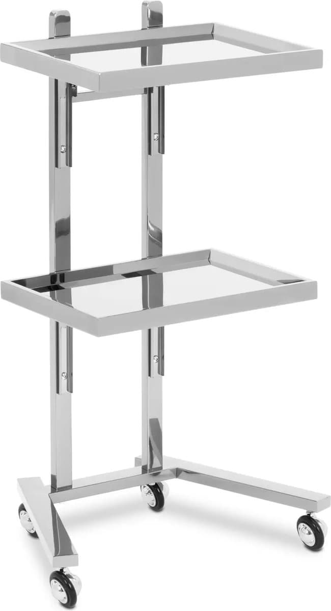 physa - Cosmeticawagen - rolwagen - 2 opvouwbare planken - tot 10 kg - roestvrij staal
