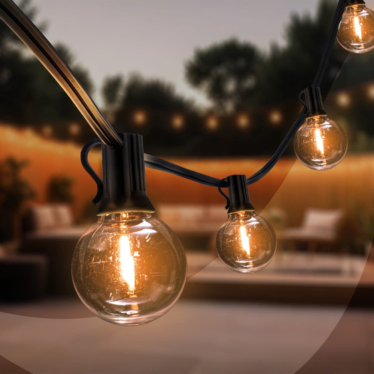 Ledvion - Lichtsnoer Buiten 5.5M - 10 LED Lampen - IP44 Waterdicht - 2700K - Warm Wit - Tuinverlichting Sfeerverlichting