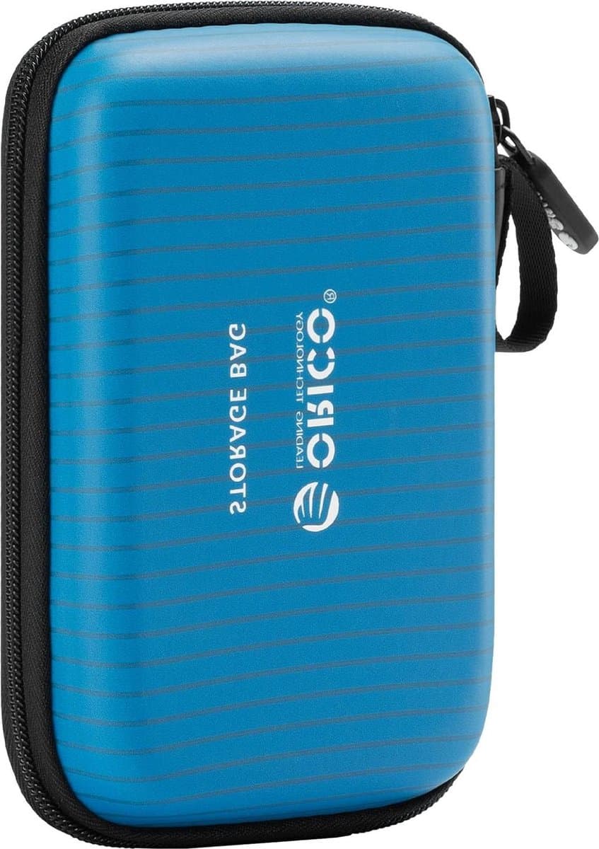Waterdichte HDD-SSD tas 2.5 inch harde schijf Seagate SanDisk Samsung WD - blauw 14 x 85 cm -stootvast- 1TB 2TB 3TB 4TB 5TB organiser