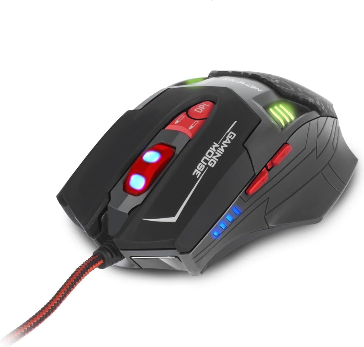 Sumvision Nemesis Panzer Gaming muis - Led Verlichting voor Laptop en Computer - 2500 Dpi - Plug & Play - Rechtshandig - Zwart