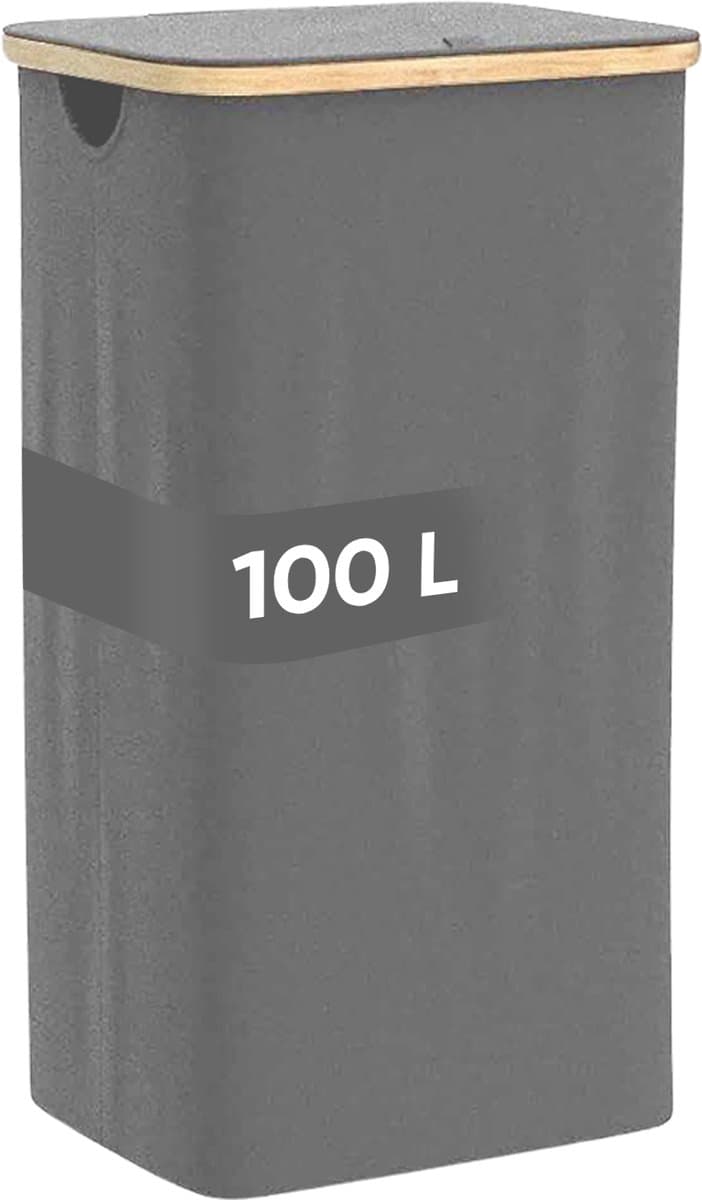 DARI. Wasmand 100L - Opvouwbare wasmand - Uitneembare waszak - Wassorteerder - Grijs
