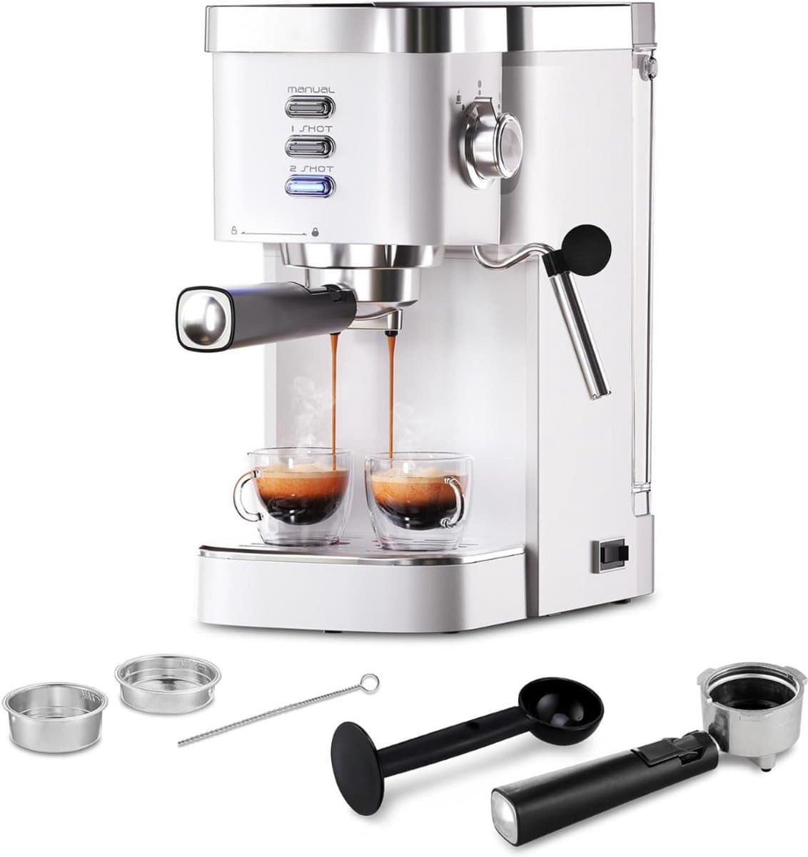 JMZR® Espressomachine - Koffiezetapparaat - Koffiemachines - Zilver