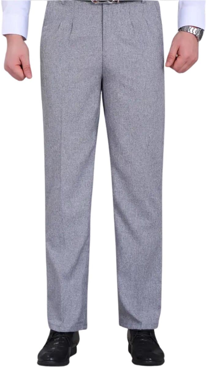 Livano Linnen Broek Heren - Zomerbroek - Volwassenen - Lange Broek - Pantalon - Strandbroek - Zomer - Ibiza Stijl - Lichtgrijs - Maat S