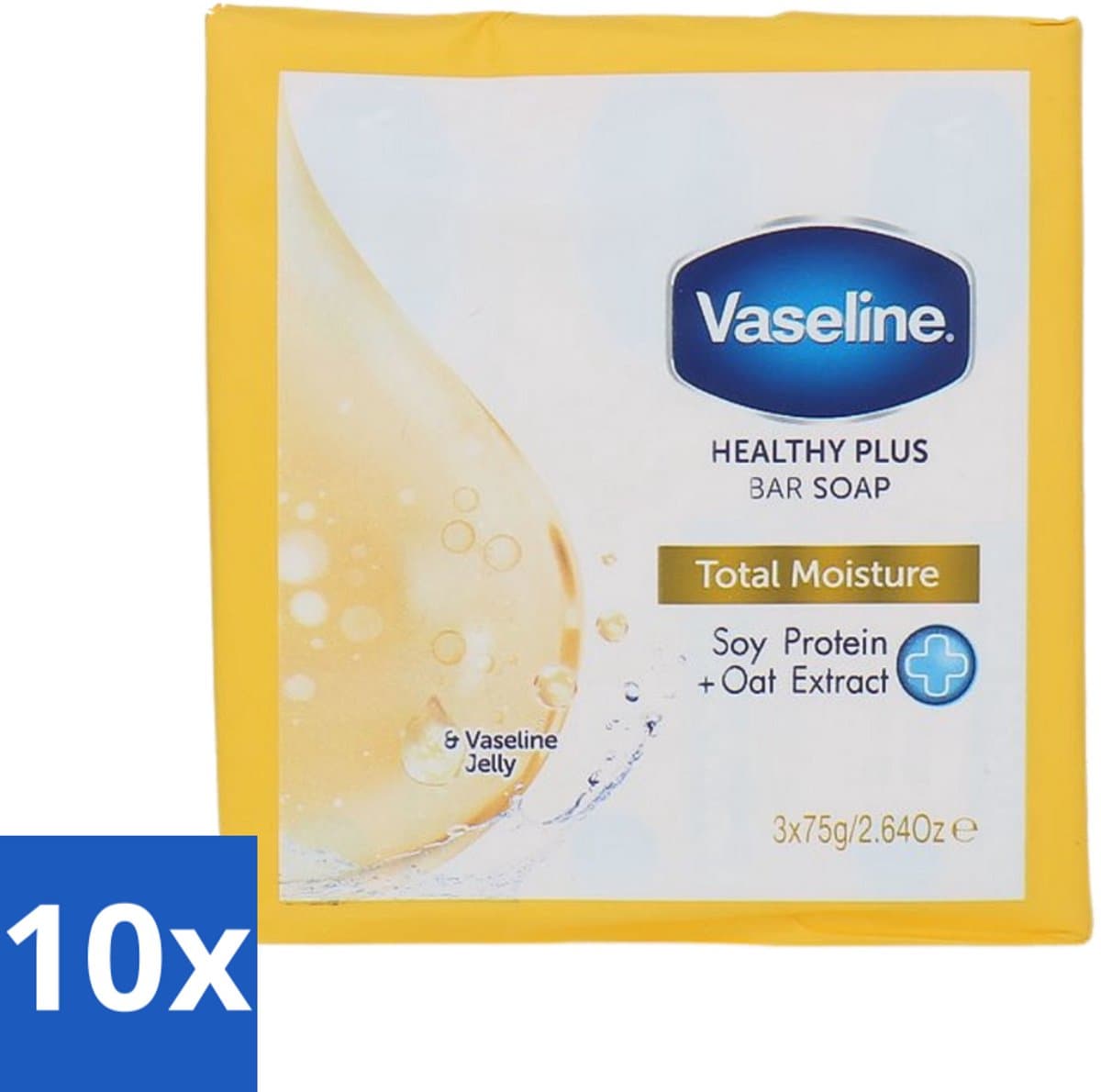 Vaseline - Total Moisture - Zeeptablet - Healthy Plus - 3x75 g - Bulkverpakking - 10 stuks