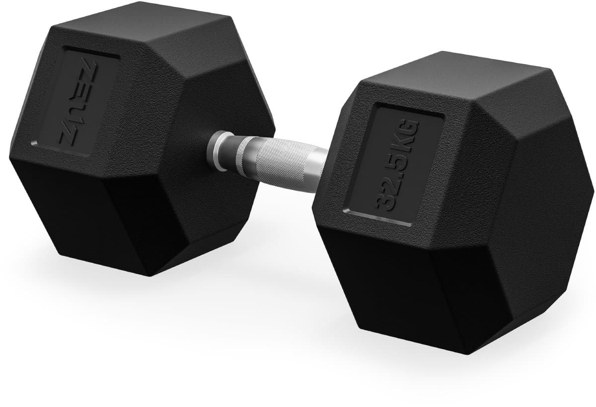 ZEUZ Hexa Dumbbell 1 Stuk 32,5 KG – Hexagon Gewichten – Krachttraining Dumbell geschikt voor CrossFit & Fitness