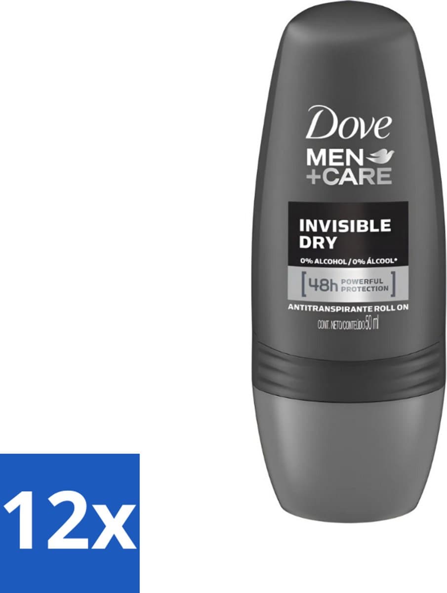 Dove - Deodorant - Roll-on Men Care Invisible Dry - Voor een droge huid - 50 ml - Voordeelverpakking - 12 stuks