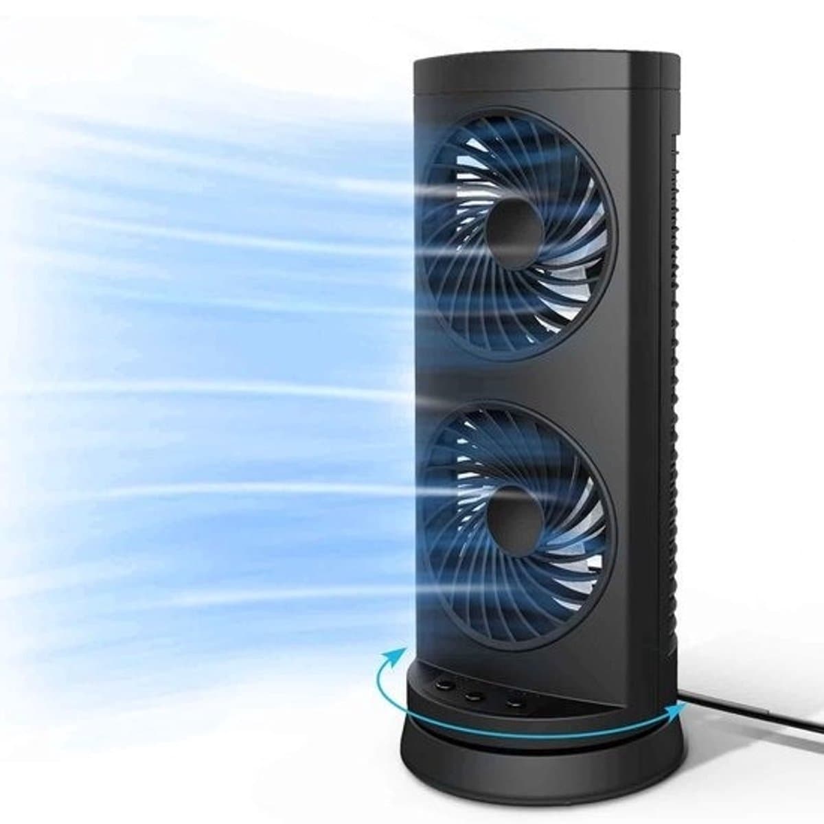Intelectro Ventilator - De Ultieme Krachtige en Stille Ventilator voor Verkoeling - Energiezuinig - 3 Snelheden - Ingebouwde Timer - 110° Oscillatie - Compact Design - Zwart - Levering Sneller dan Aangegeven!