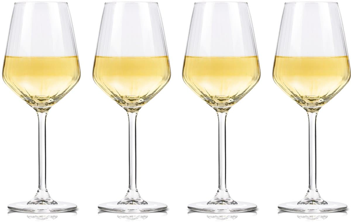 Alpina witte wijnglas set - 380 mL, 4 stuks, transparant