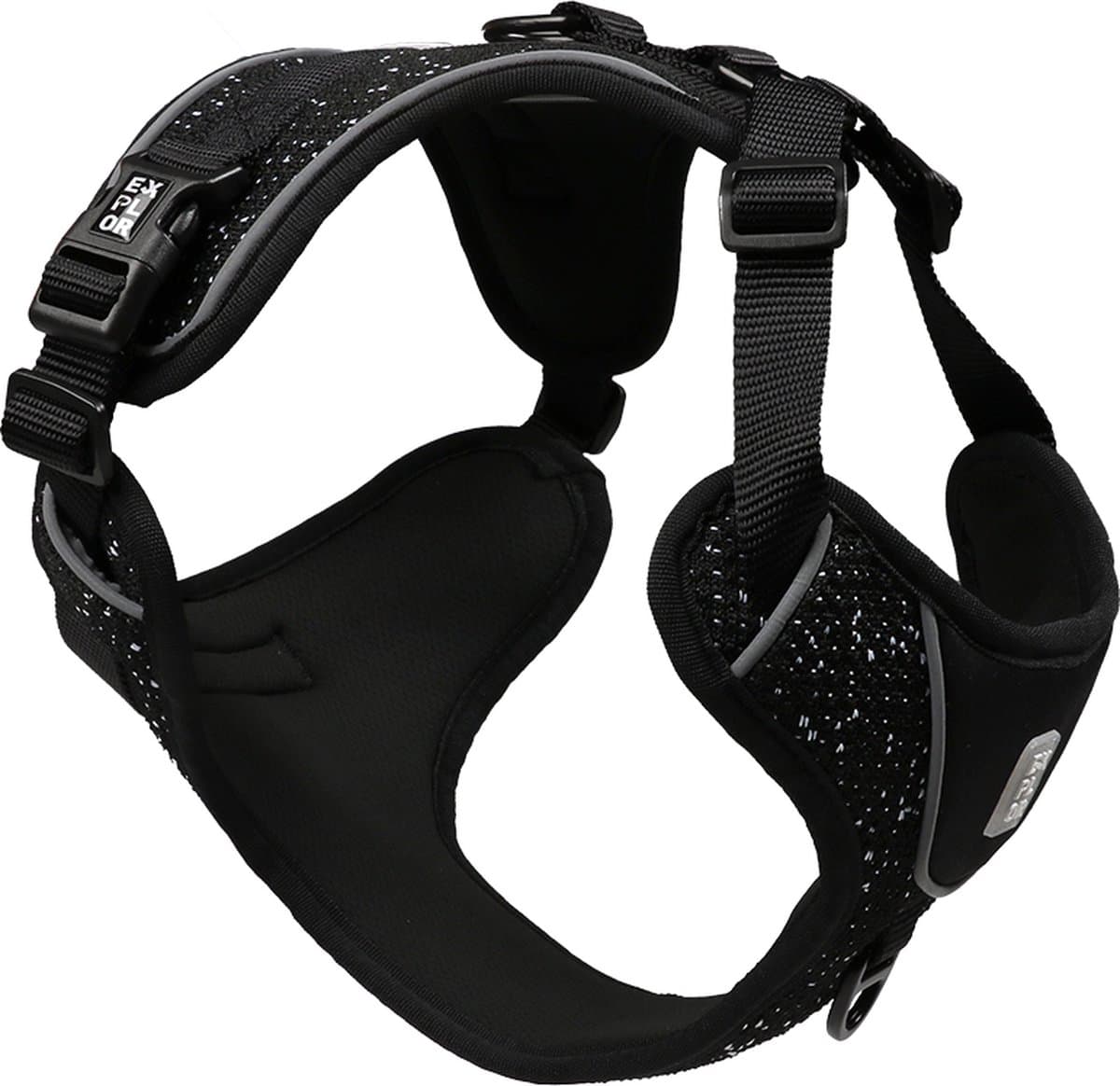 Duvoplus - Hondentuigje - Hond - Ultimate Fit No-pull Harnas Fashion M - 35-60cm - 57-80cm Granite Black - 1st
