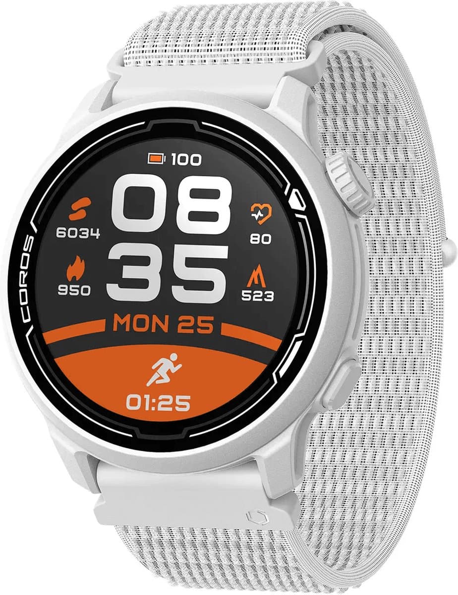 Coros Pace 2 - GPS Sporthorloge - Wit - Nylon horlogebandje - 42 mm