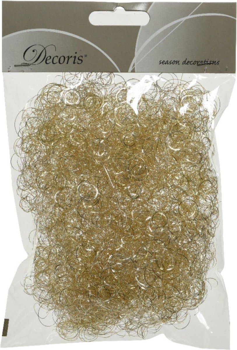 Decoris Engelenhaar - 4x zakjes - synthetisch - champagne - 2 x 13,5 x 20 cm - kerstversiering - kerstboomversiering
