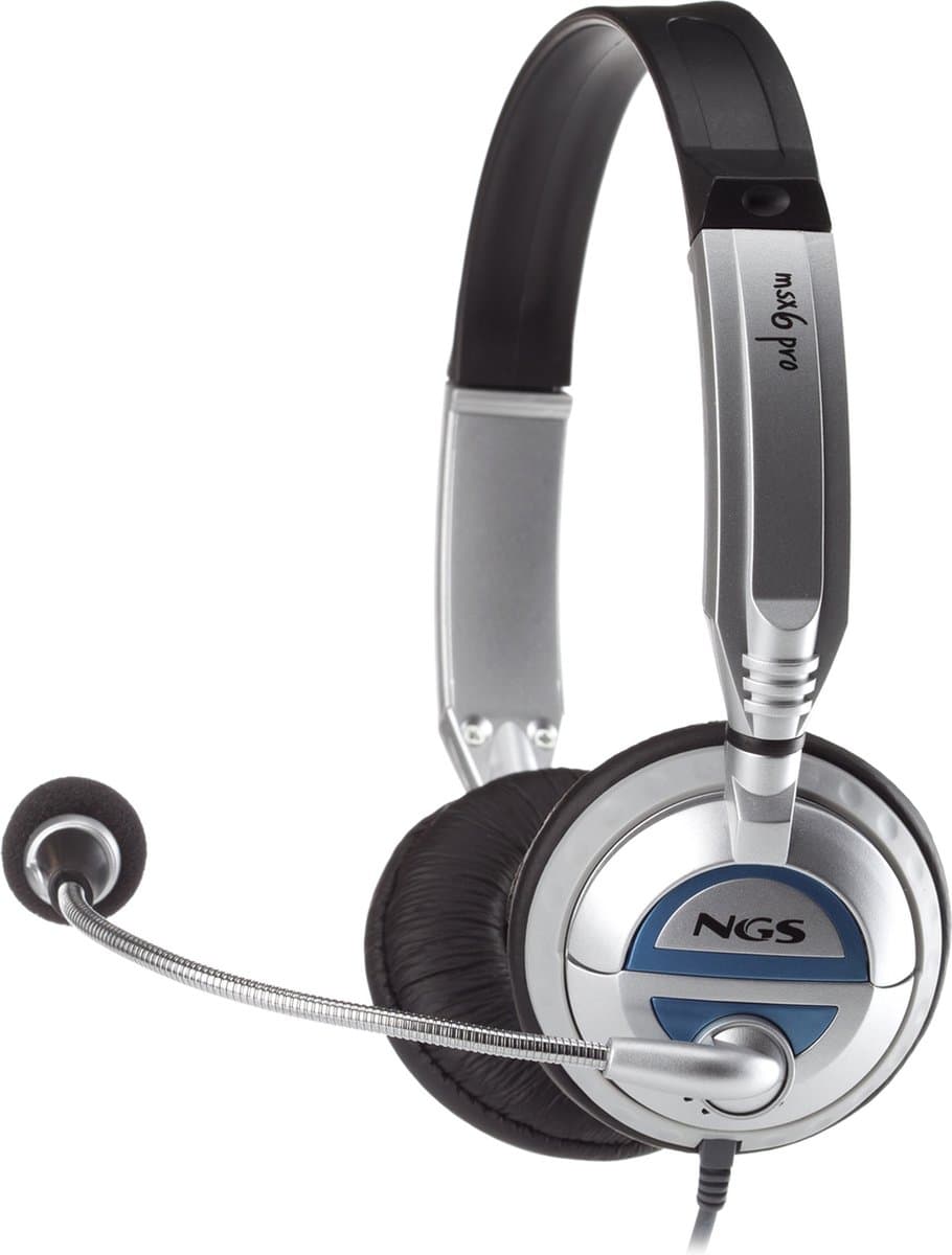 NGS MSX6Pro Headset - Grijs/Blauw - Koptelefoon - Microfoon - Hoofdtelefoon
