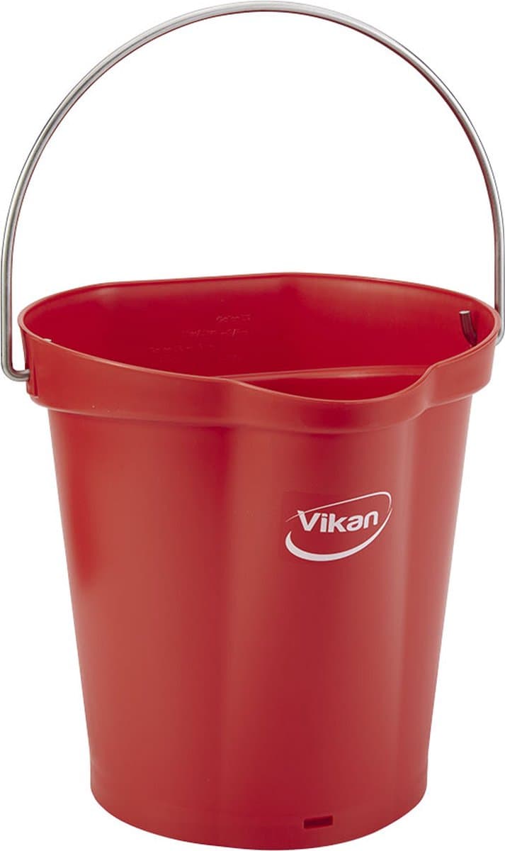 Vikan Emmer 56884 - 6 Liter - Rood - Stevige Emmer - Chemicaliën bestendig - Maximaal 100°C - Geschikt voor Voedselverwerking en Schoonmaakwerkzaamheden