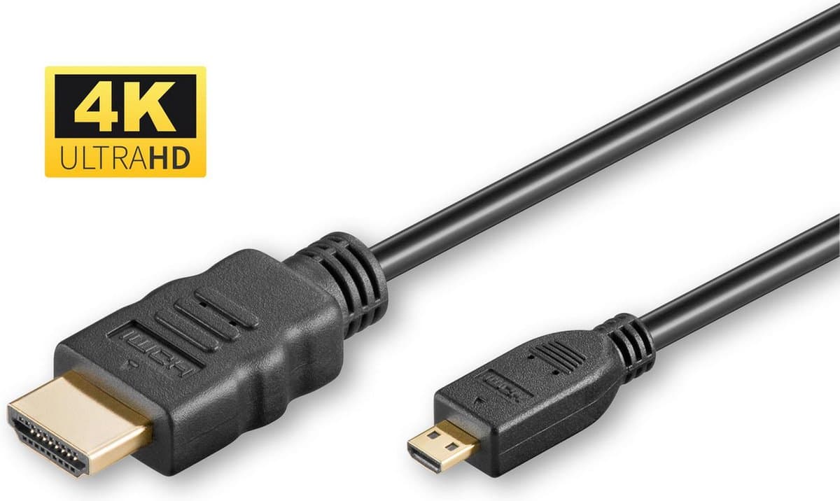Microconnect HDM19192V2.0D HDMI kabel 2 m HDMI Type D (Micro) HDMI Type A (Standaard) Zwart
