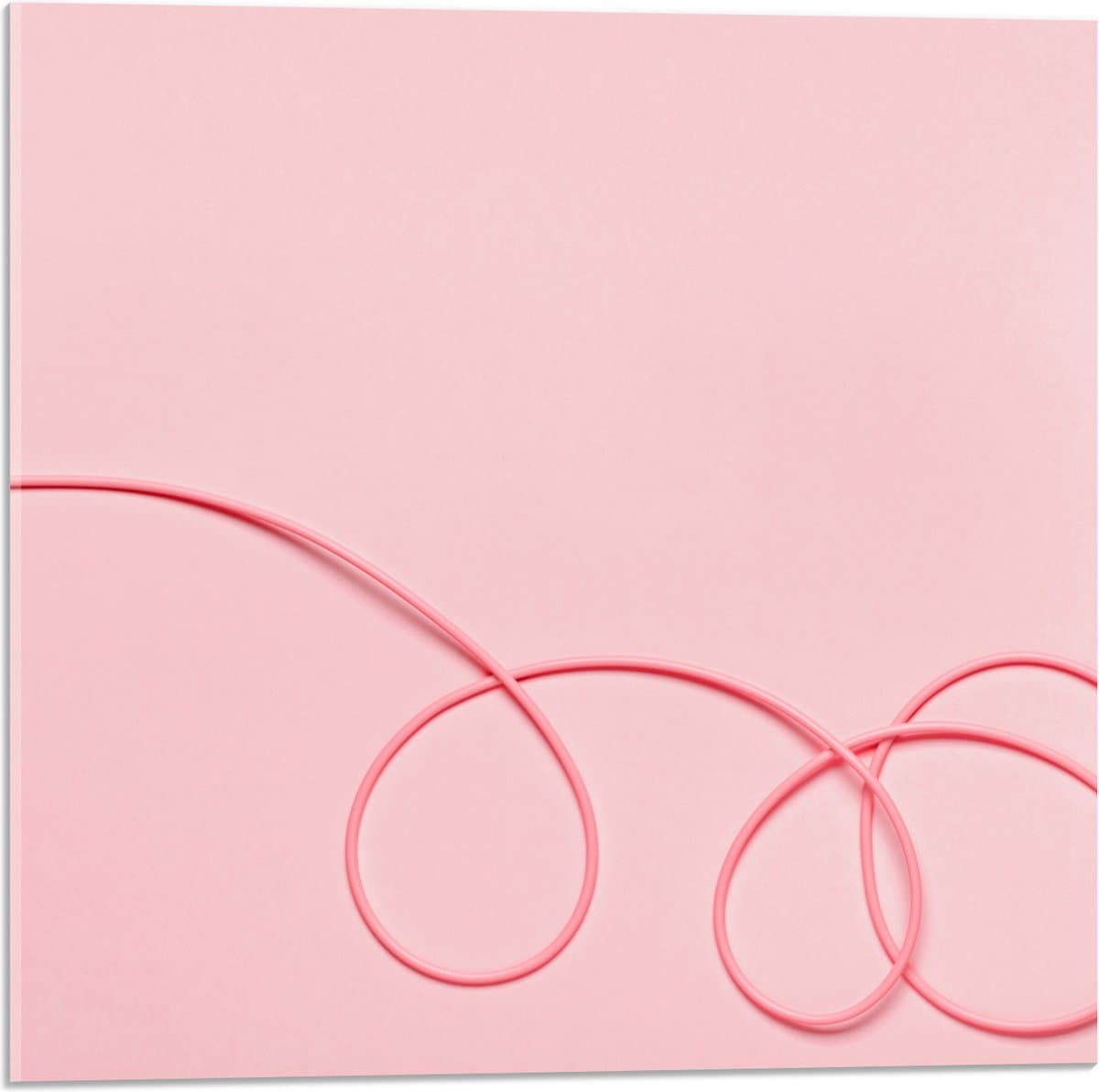 Acrylglas - Roze Koptelefoon tegen Roze Achtergrond - 50x50 cm Foto op Acrylglas (Wanddecoratie op Acrylaat)