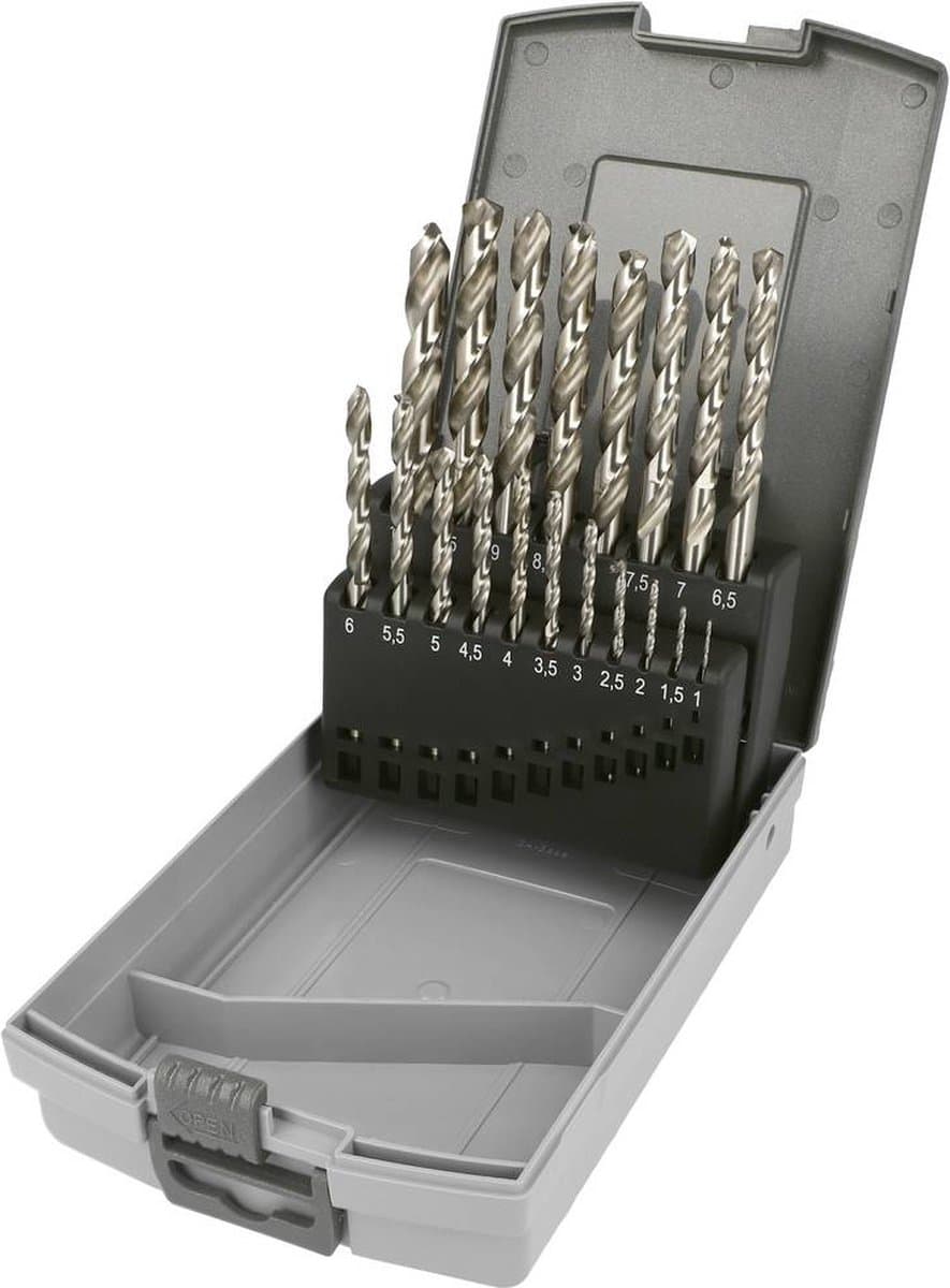 Heller 29384 6 HSS-Co 5 Metaal-spiraalboorset 19-delig Kobalt, Geslepen DIN 338 Cilinderschacht 1 set(s)