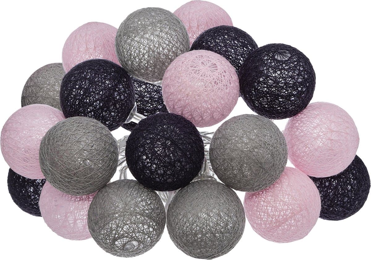 Atmosphera LED Slinger - 20 Ballen, 6 cm, Roze