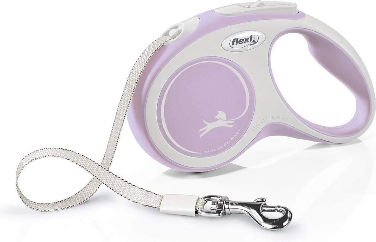Flexi New Comfort - Rollijn Hondenriem - S - 5 Meter - <15 kg - Roze Lila