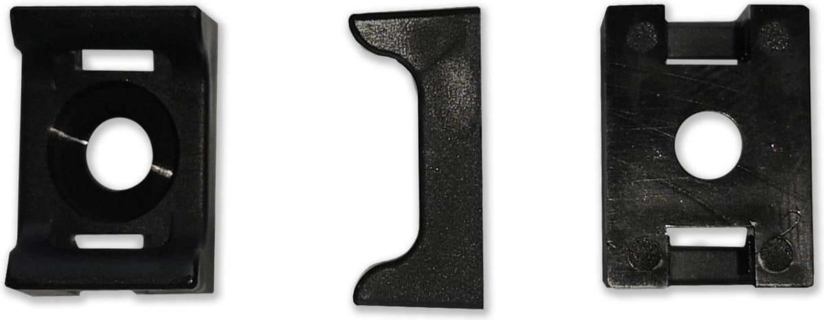 Kortpack - Schroefzadels voor Tyraps t/m 4.8mm breed - Zwart - Met 4.5mm Schroefgat - 100 stuks - Bevestigingsmateriaal voor Kabelbinders - (099.8943)