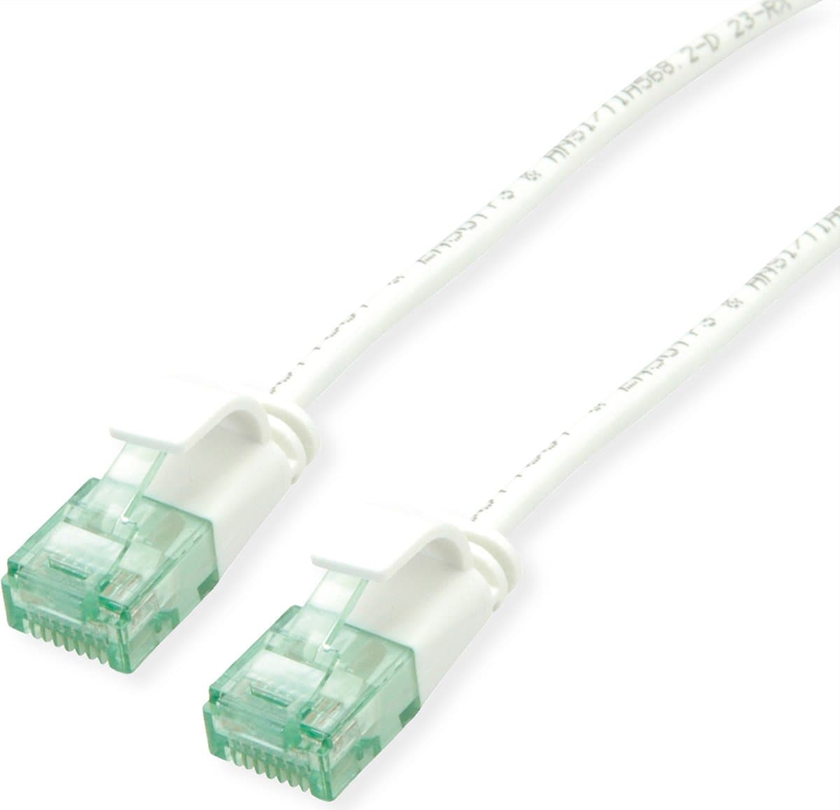 ROLINE RM UTP DataCenter Patchkabel Cat.6A (Klasse EA), extra dun, wit, 1 m