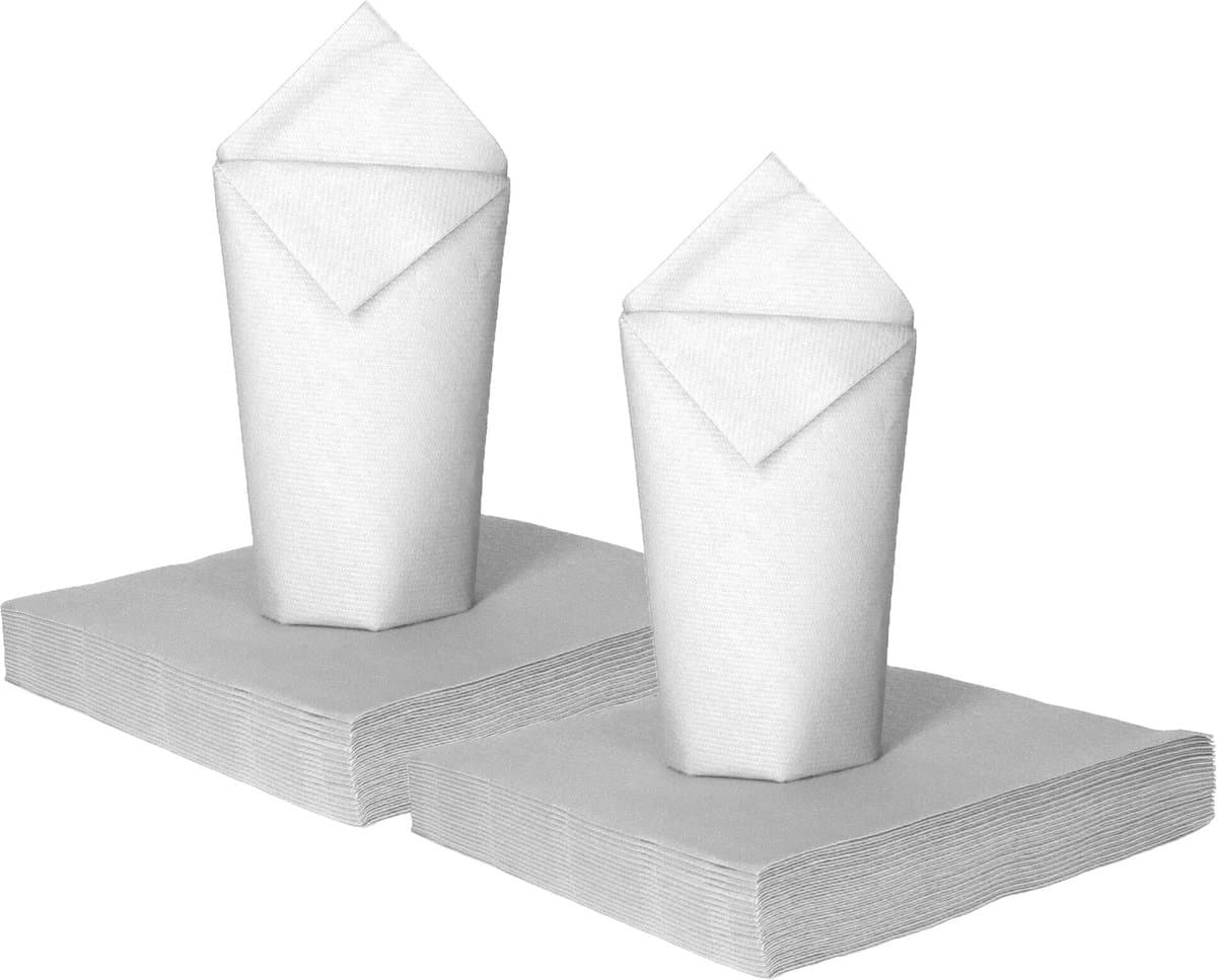 Givi Italia Feestelijke servetten - 50x - wit - 2 laags - 33 x 33 cm