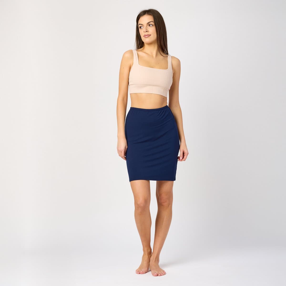 Merry Style MS-MS10-204-UW Dames Onderrok - kort - elastisch – licht- Viscose - Marineblauw - M