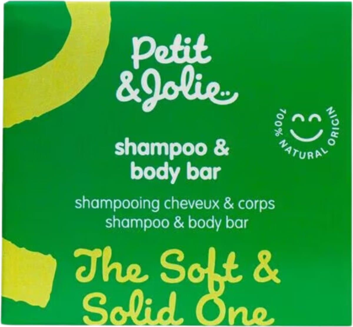Petit & Jolie Shampoo & Body Bar - 65 gr - 100% natuurlijk - plastic vrij - voor baby's en kinderen