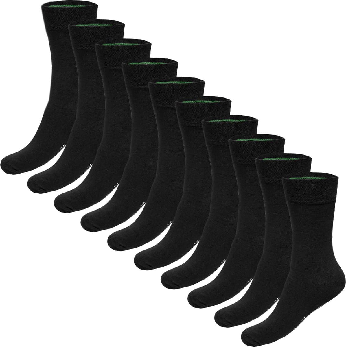 Bamboo Basics Zwarte Sokken Beau - 10-pack - Maat 41-46 - Bamboe Sokken - Normale Sokken
