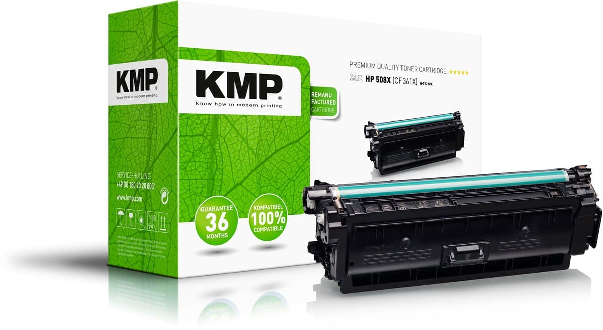 KMP H-T223CX Tonercassette vervangt HP 508X, CF361X Cyaan 9500 bladzijden Compatibel Toner