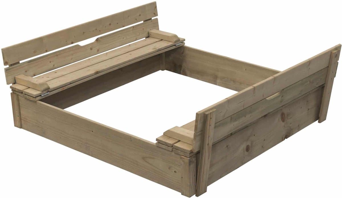 Houten Zandbak - Geïmpregneerd Hout - 120 x 120 x 25 cm SwingKing Robert