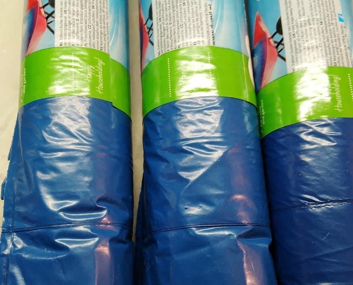 grofvuilzakken blauw  X - large 120 L/ 30 (3 pakken) stuks met sluiting/ 70 x 110 cm