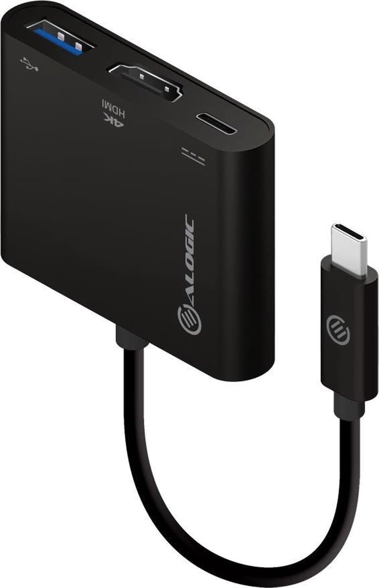 Alogic Adapter USB-C to HDMI/USB3.0/USB-C 4K 10cm schwarz