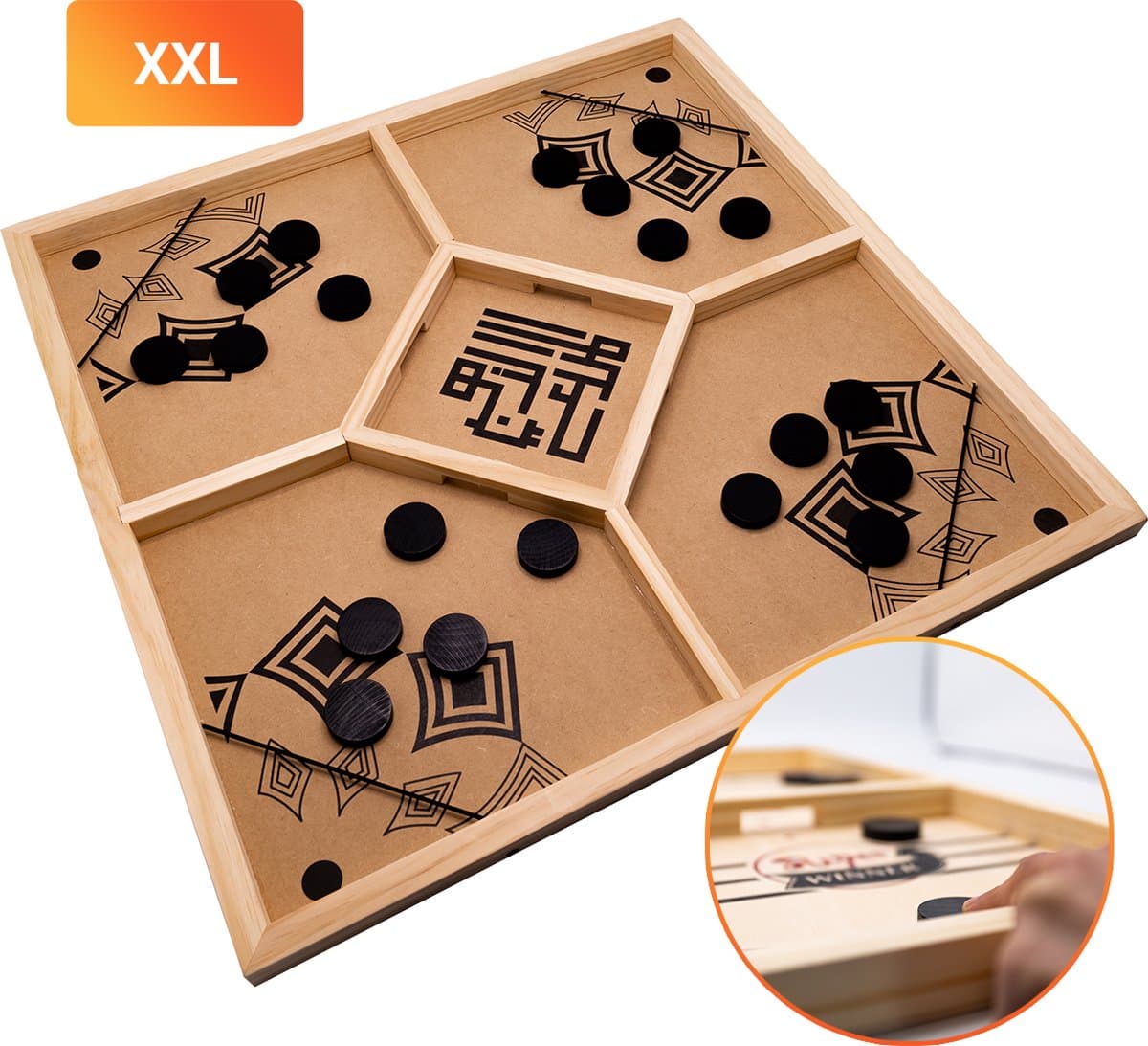 Slingpuck XXL "4 pers." - Slingshot - Kinderspellen - Kinderspel - Speelgoed Jongens & Meisjes- Bordspel - Drankspel - Party Spel - Shot Spel - Drinking Game - Speelgoed 6 Jaar - Kinderspeelgoed 5 Jaar - 4 Jaar - Familie Spel - Familiespel