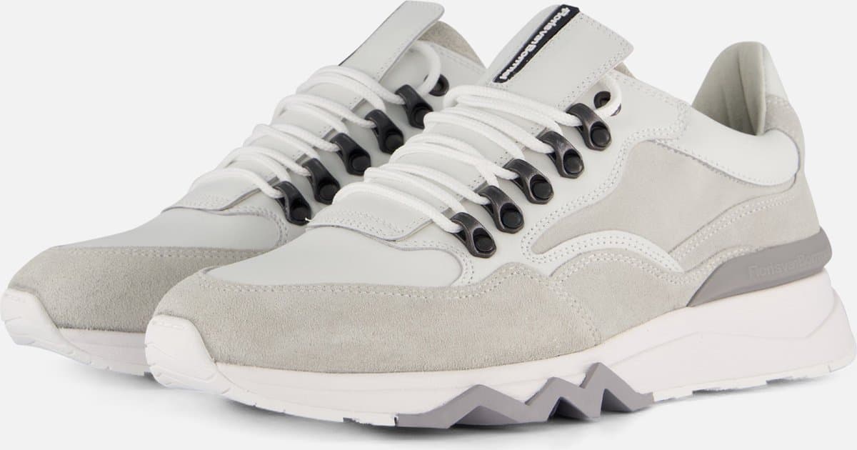 Floris van Bommel Sneakers Heren - Lage sneakers / Herenschoenen - Leer - SFM-10135 - Wit - Maat 42