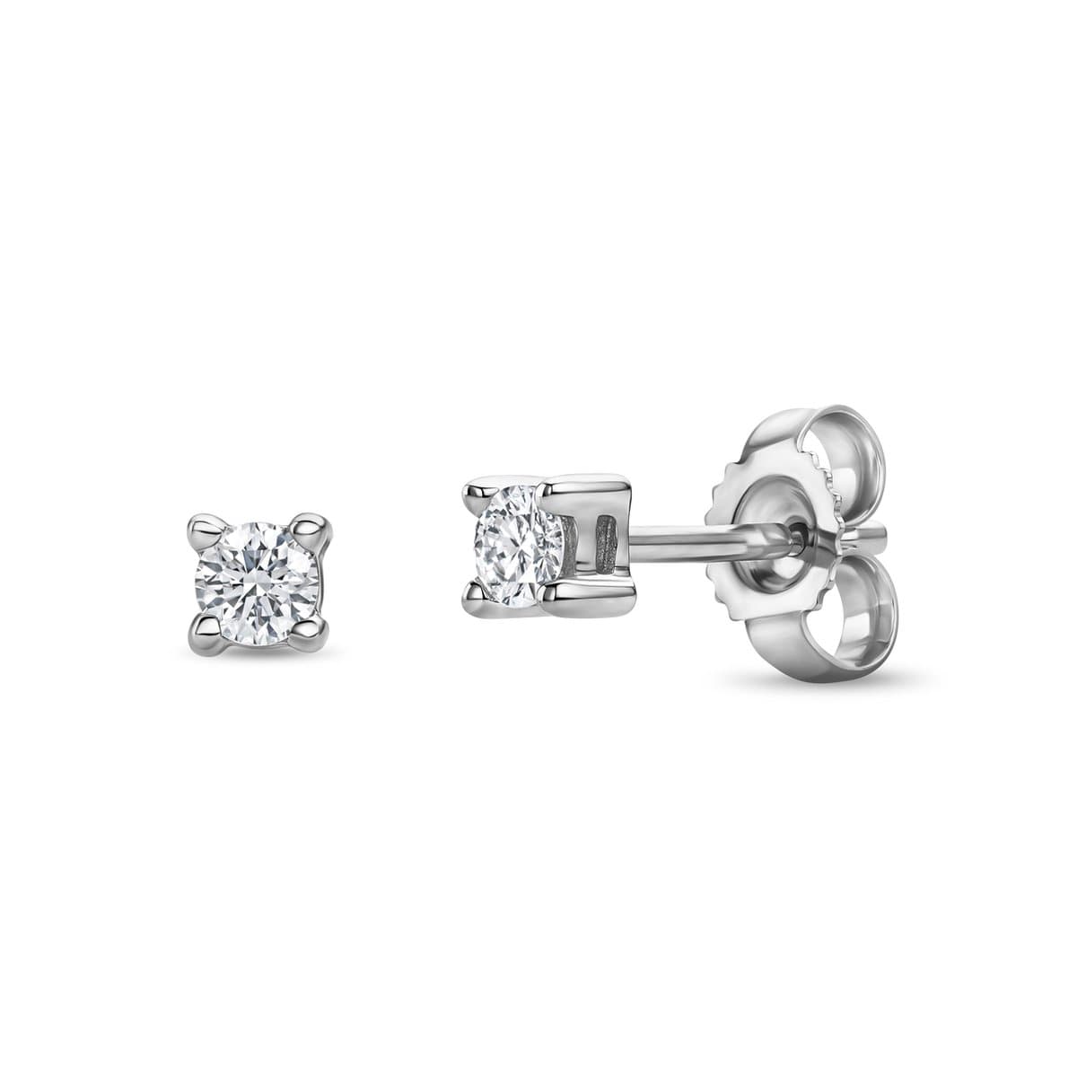Miore Pure Oorbellen Dames - 14 Karaat Goud - Diamanten - Handgemaakt - Hypoallergene Knopjes - 3 mm