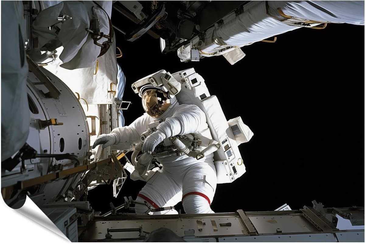 XXL Foto Poster Ruimte - Astronaut Helm Print - Muur Decoratie - Briljante Kleuren - 130x90cm - Multi