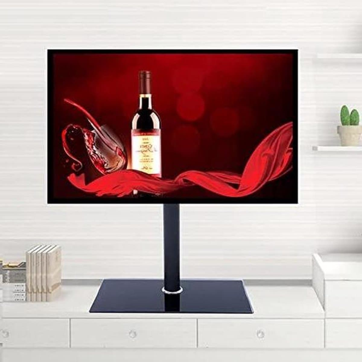 TV Tafelstandaard - Universele TV Voet - Betere kijkhoek - Voet van gehard glas - 12-22 inch - Zwart