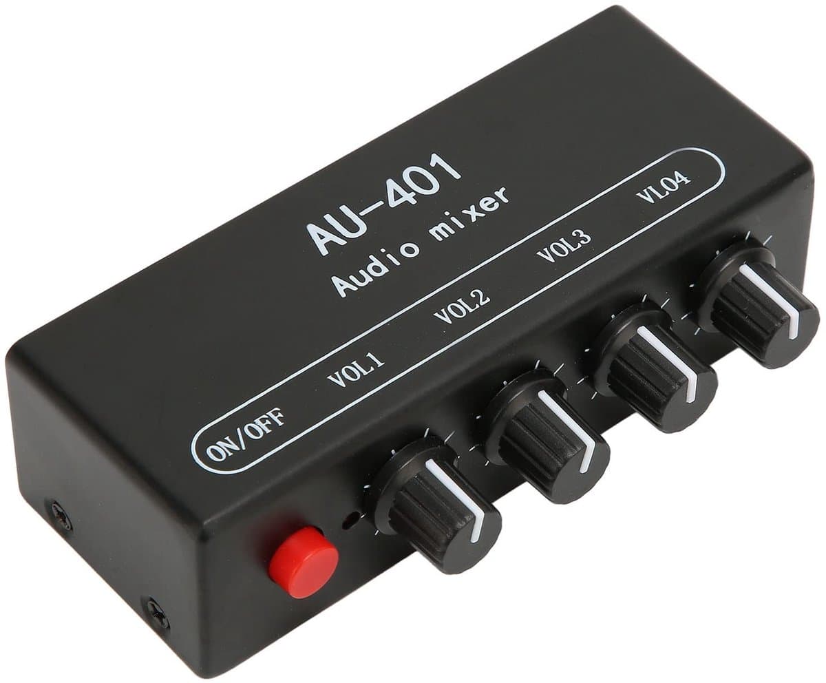 SPHProducts - Stereo Audiomixer - 4 Kanalen - Ideaal voor thuisgebruik - Compact formaat - Geschikt voor hoofdtelefoon en luidsprekers - Perfect voor b...