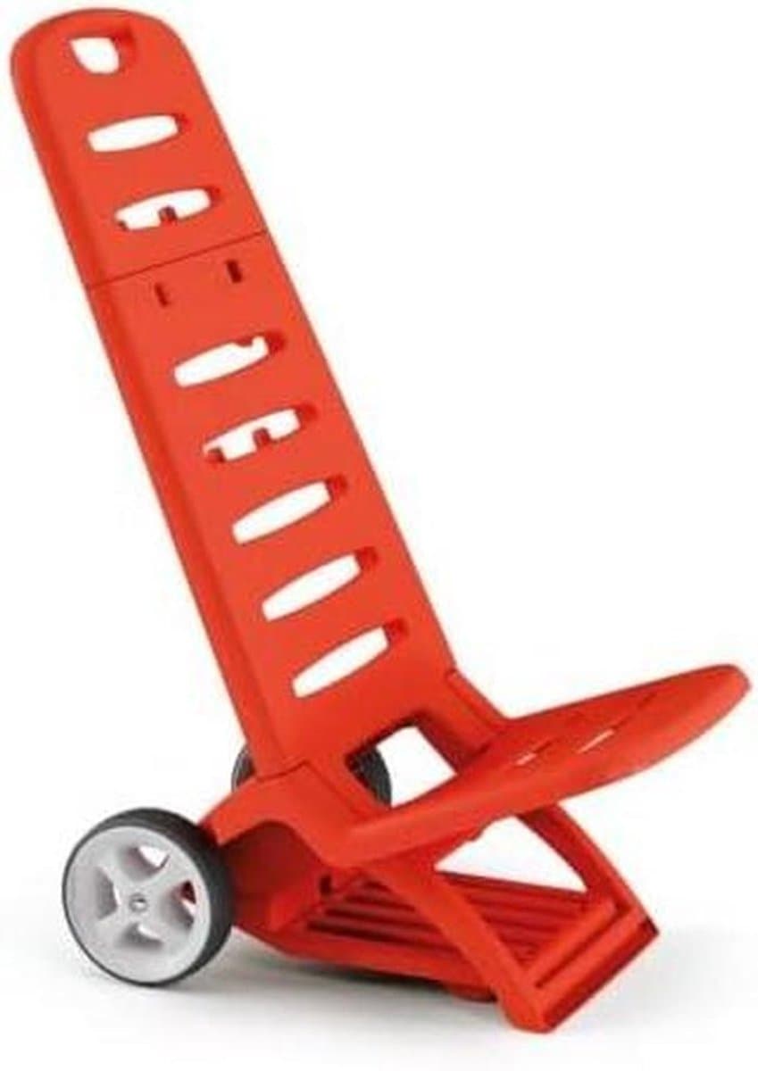 Opvouwbare Trolley Stoel - Strandstoel met wielen - Ontspannen aan zee - 2-in-1 functie - 77 cm hoog - Rood