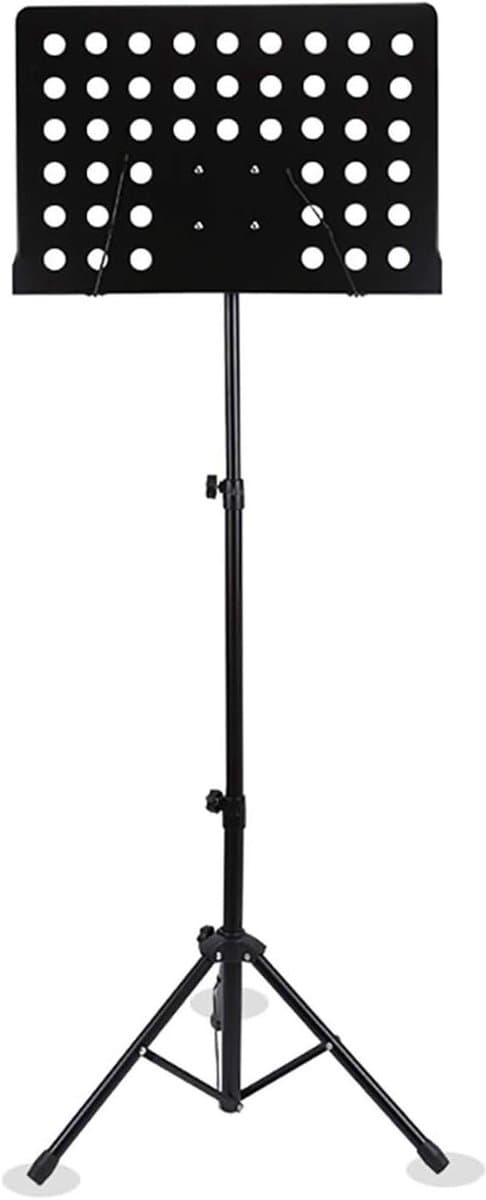 Professionele opvouwbare muziekstandaard voor muziekblad, in hoogte verstelbaar （70-150 cm） Metal Music Holder, voor volwassenen/kinderen (kleur: zwart, maat: f) (zwart e)