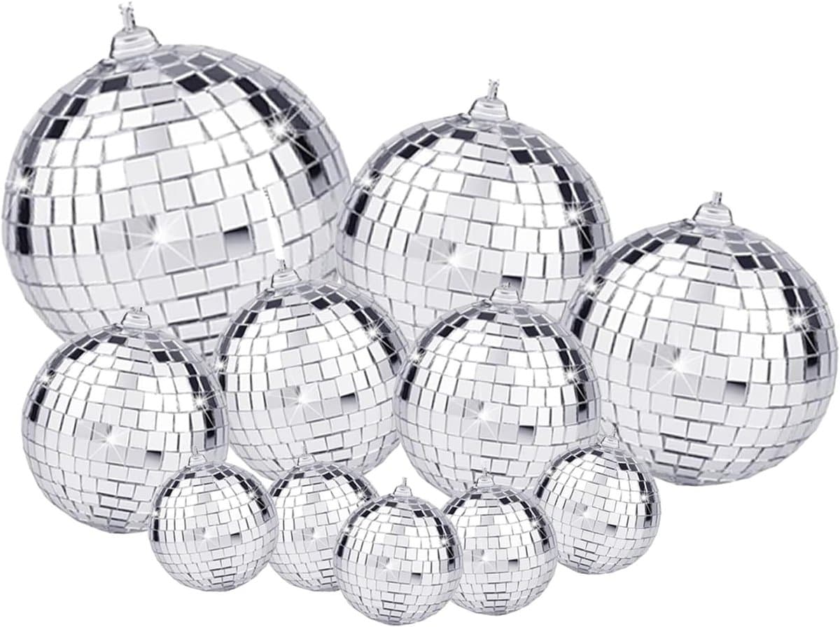 Decoratieve Spiegelschijf voor Feesten, Bruiloften en Kerst, Set van 11 Stukken, 8cm tot 2cm, Ideaal voor Versiering en Sfeervolle Decoratie
