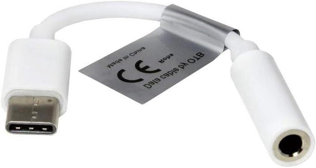 Audio Adapter - USB C naar Jack - Koptelefoon Aansluiten - 3.5mm Poort - 10.5 cm - Wit