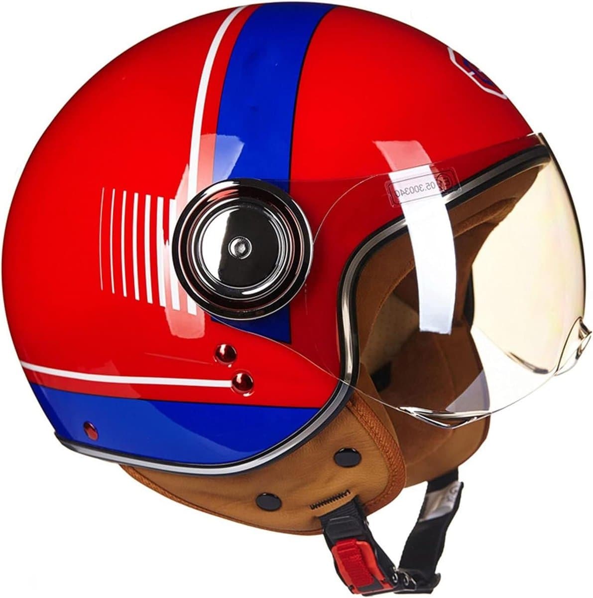 Motorcycle Half Helmet - Scooter Jet Helm - Veilig Rijden - ABS Schaal EPS Voering - XL - Zwart