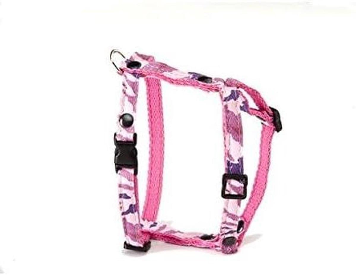 Huisdier Harnas - Veiligheidtuigje - Veilige Wandelingen - Verstelbaar Nylon - 10mm x 25-38cm - Roze