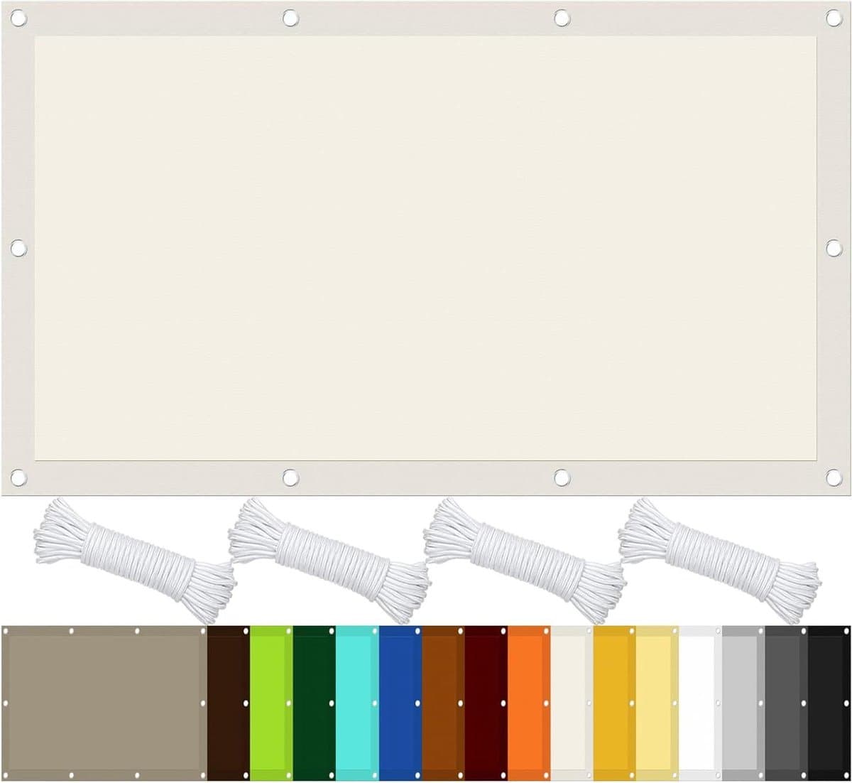 Zonnezeil Luifel - Schaduwdoek Zonwering - Buitenruimte Schaduw - Waterafstotend UV-Bestendig - 360 x 480 cm - Gebroken Wit