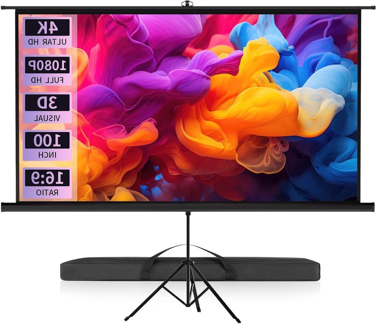 Projectiescherm - Beeld scherm - Thuisbioscoop creëren - Stabiel met statief - 100 inch - Wit