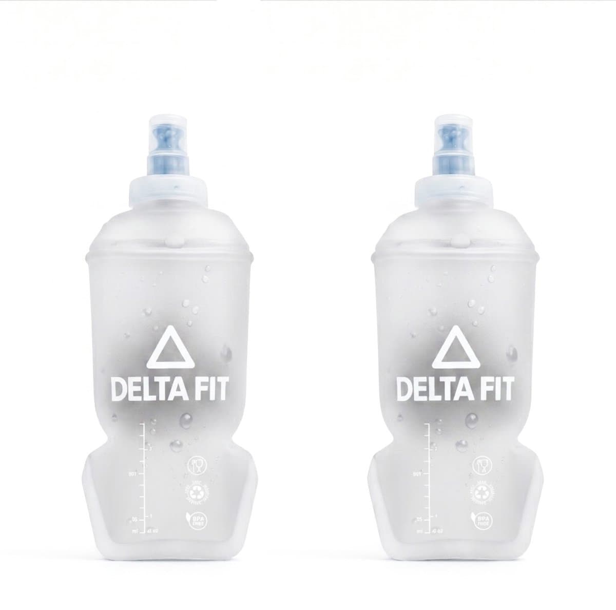 Delta Fit soft flasks – 250ML – set van 2 – hardlopen, trail & hiking - Doorzichtig