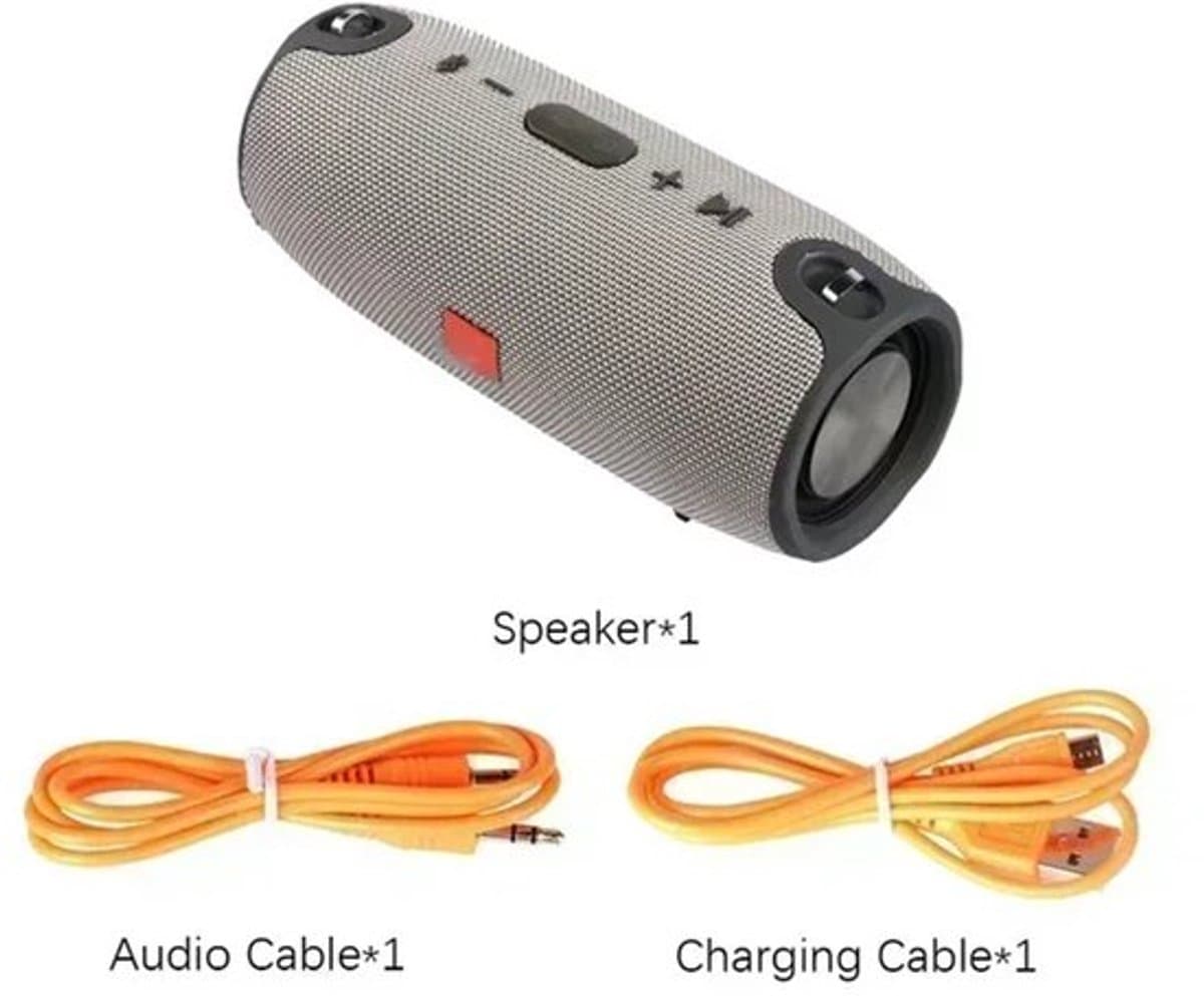 Jessi Store - Speaker - Bluetooth speaker - Draadloze speaker - Muziek box - Waterbestendig - 40W - 3600mAh - 22x10x9cm - Grijs